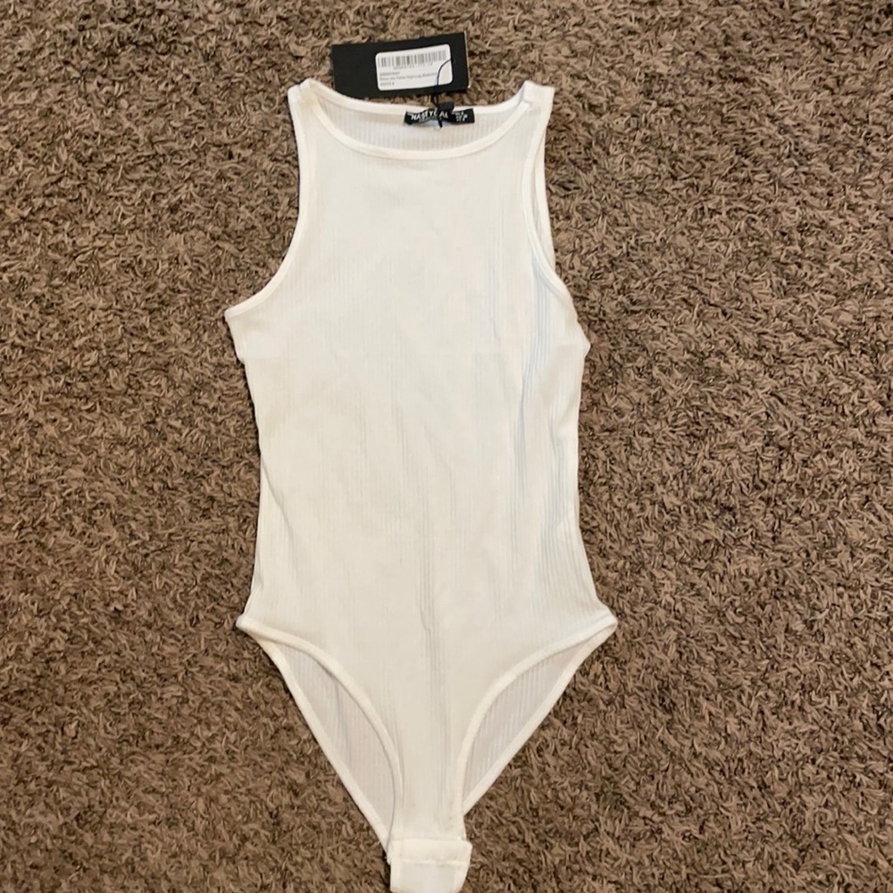 Nasty Gal ribbed white bodysuit